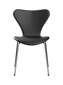 Fritz Hansen 3107 stol, fuldpolstret Essential læder lava/krom stel af Arne Jacobsen Best