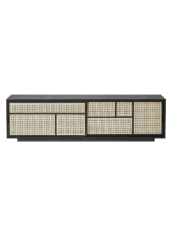Design House Stockholm Air Sideboard Low, black/cane fra Discount