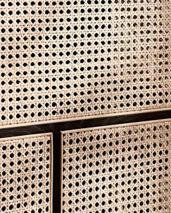 Design House Stockholm Air Sideboard Low, black/cane fra Discount