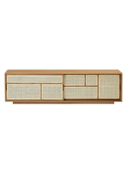 Design House Stockholm Air Sideboard Low, black/cane fra Discount