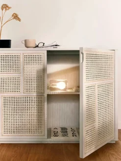 Design House Stockholm Air Sideboard, white/cane fra Outlet
