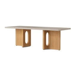 Audo Copenhagen Androgyne Lounge Table, grey galaxy marble/wood fra Clearance