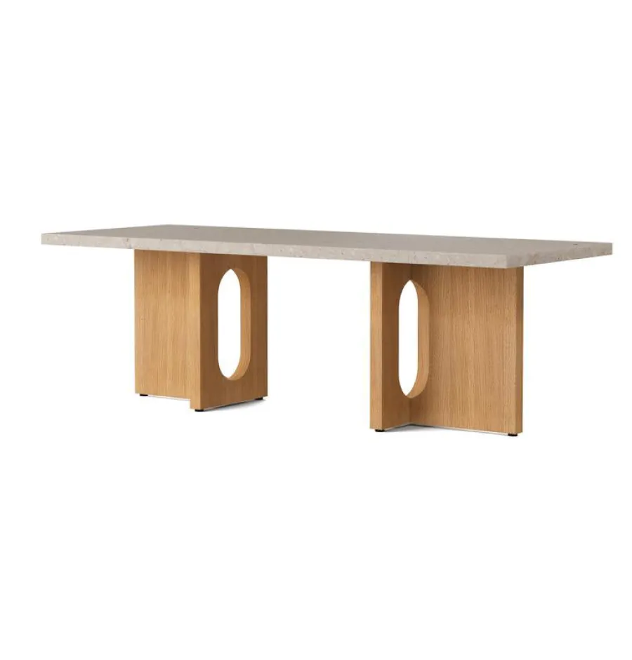 Audo Copenhagen Androgyne Lounge Table, grey galaxy marble/wood fra Clearance