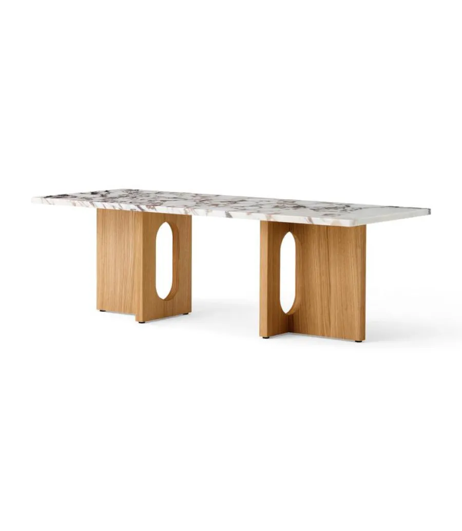 Audo Copenhagen Androgyne Lounge Table, grey galaxy marble/wood fra Clearance
