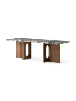 Audo Copenhagen Androgyne Lounge Table, grey galaxy marble/wood fra Clearance