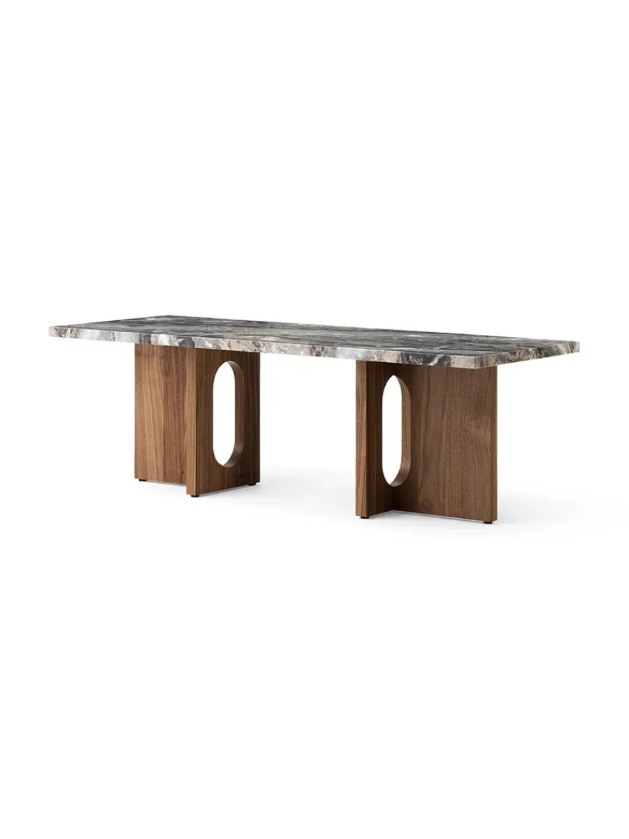 Audo Copenhagen Androgyne Lounge Table, grey galaxy marble/wood fra Clearance