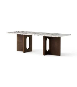 Audo Copenhagen Androgyne Lounge Table, grey galaxy marble/wood fra Clearance