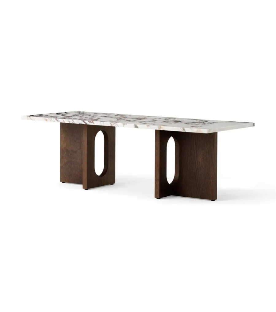 Audo Copenhagen Androgyne Lounge Table, grey galaxy marble/wood fra Clearance