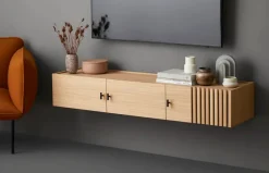 Woud Array Low Sideboard, wall-mounted fra