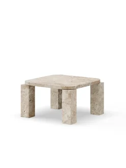New Works Atlas Sofabord 600x600, Unfilled Travertine fra Hot