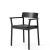 &Tradition Betty TK11 Spisebordsstol, sortlakeret eg/sort læder fra Discount