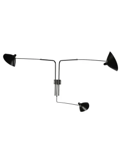 Editions Serge Mouille Big Wall Lamp w/3 Rotating Straight Arms af Serge Mouille Hot