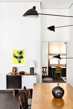 Editions Serge Mouille Big Wall Lamp w/3 Rotating Straight Arms af Serge Mouille Hot