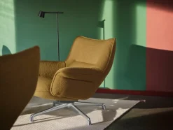 Muuto Doze Lounge Chair, Low Back, Ocean 80/tekstil, Tube base fra Online