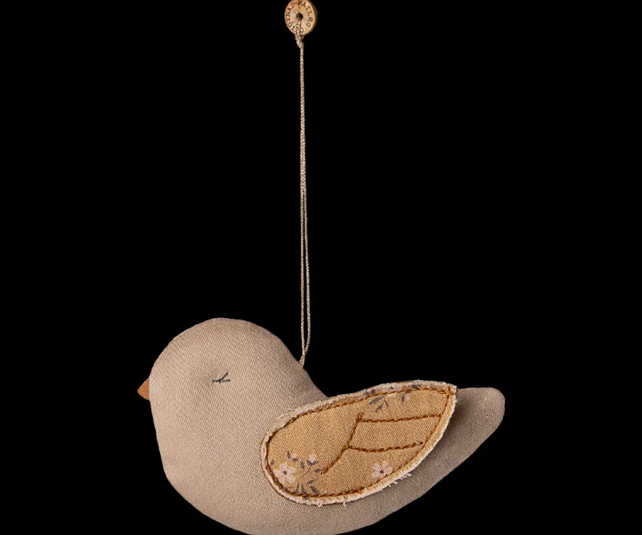 Maileg Fabric ornament, Fugl marmor latte fra