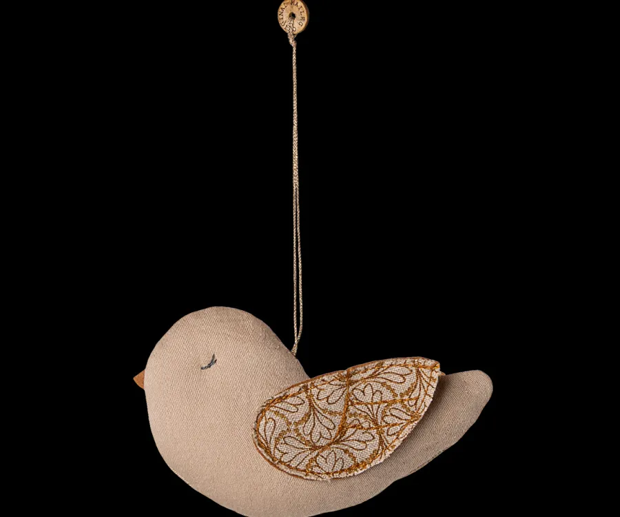 Maileg Fabric ornament, Fugl marmor latte fra