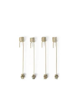 Ferm Living Forest Christmas Tree Candle Holders, sæt á 4 stk., brass fra Best
