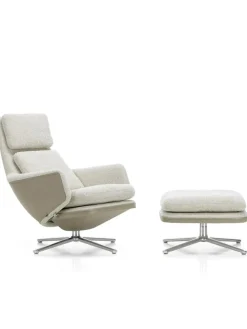 Vitra Grand Relax Lænestol inkl. Fodskammel, grey/beige fra New