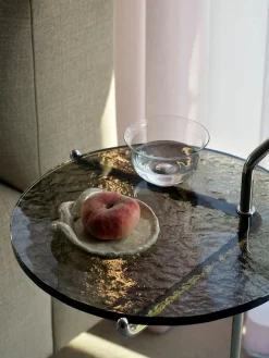 &Tradition Halten SH9 Sidebord, polished steel & smoked glass fra Sale