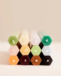 HAY Hexagon Candle 4 Stk., dark fra Sale