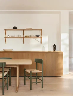 Fredericia Furniture J39 Folkestolen, Khaki grøn af Børge Mogensen Outlet