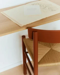 Fredericia Furniture J39 Folkestolen, Khaki grøn af Børge Mogensen Outlet