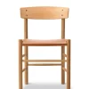 Fredericia Furniture J39 Folkestolen Sædepolstret, Cognac Læder af Børge Mogensen Discount