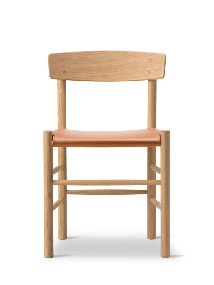 Fredericia Furniture J39 Folkestolen Sædepolstret, Cognac Læder af Børge Mogensen Discount