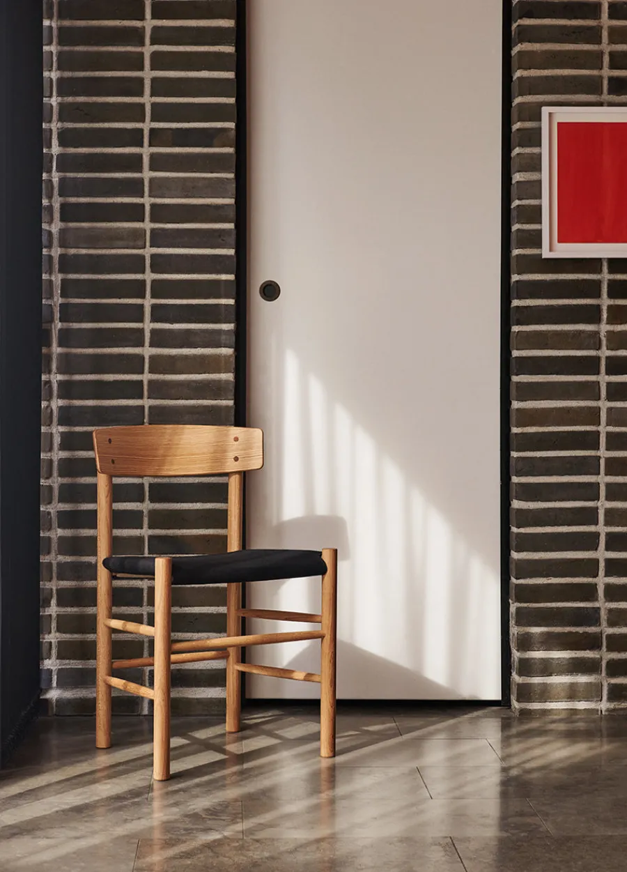 Fredericia Furniture J39 Folkestolen Sædepolstret, Cognac Læder af Børge Mogensen Discount