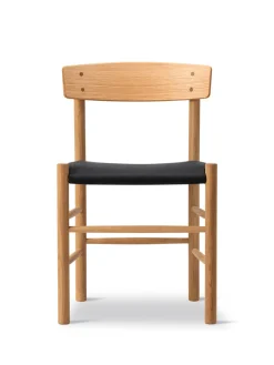 Fredericia Furniture J39 Folkestolen Sædepolstret, Cognac Læder af Børge Mogensen Discount