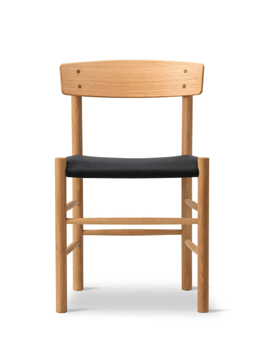 Fredericia Furniture J39 Folkestolen Sædepolstret, Cognac Læder af Børge Mogensen Discount