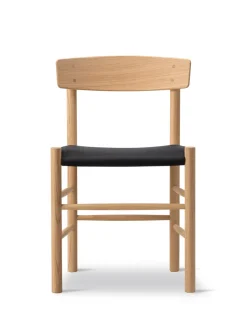 Fredericia Furniture J39 Folkestolen Sædepolstret, Cognac Læder af Børge Mogensen Discount