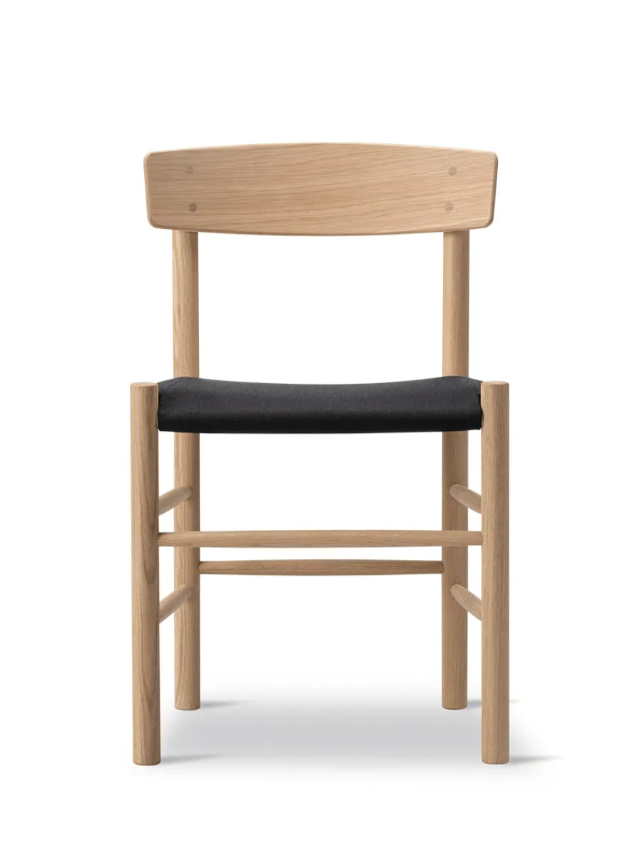 Fredericia Furniture J39 Folkestolen Sædepolstret, Cognac Læder af Børge Mogensen Discount