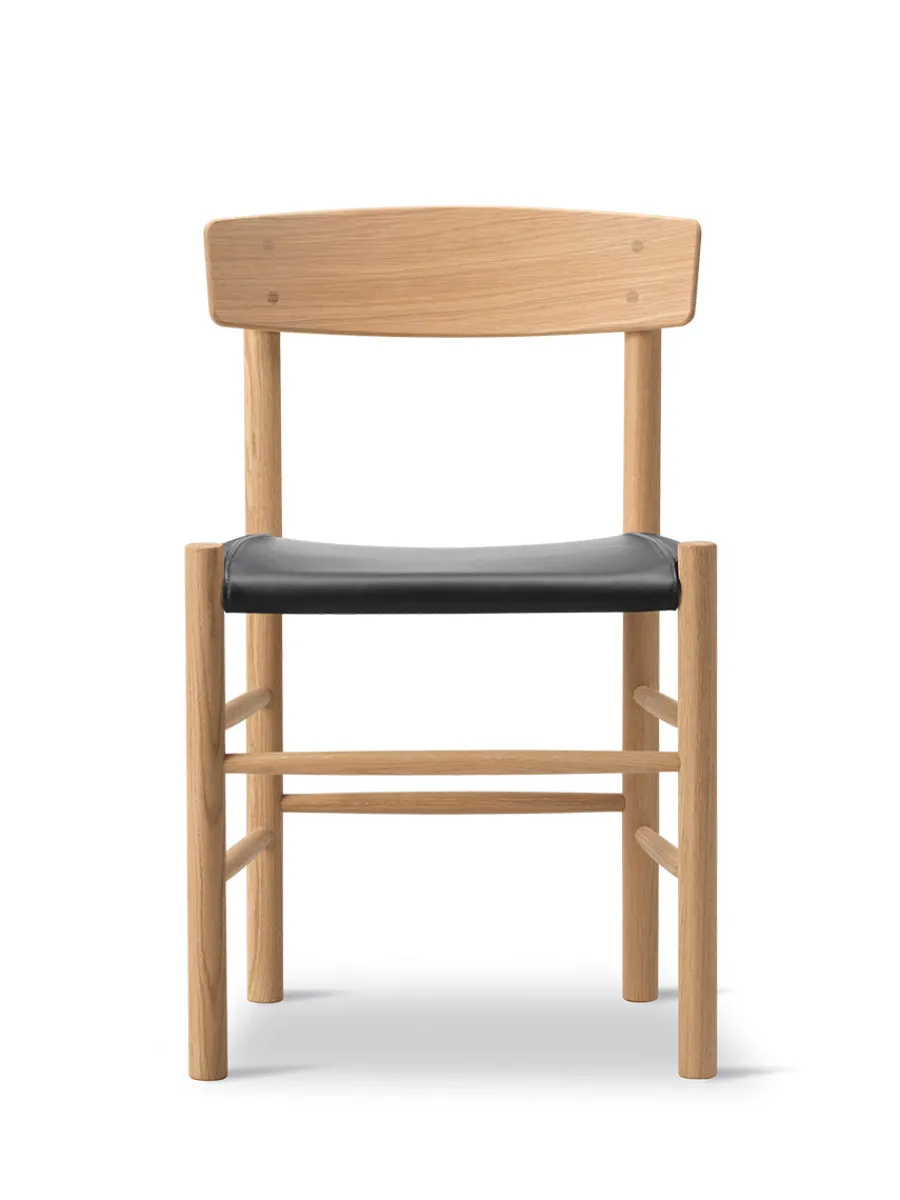 Fredericia Furniture J39 Folkestolen Sædepolstret, Cognac Læder af Børge Mogensen Discount