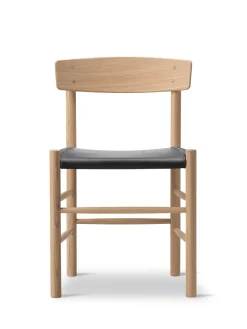 Fredericia Furniture J39 Folkestolen Sædepolstret, Cognac Læder af Børge Mogensen Discount