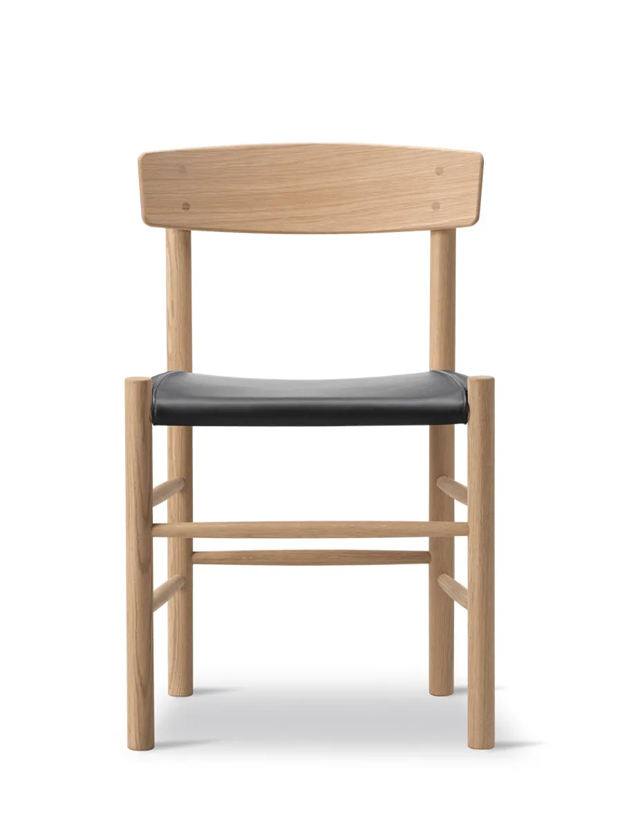Fredericia Furniture J39 Folkestolen Sædepolstret, Cognac Læder af Børge Mogensen Discount