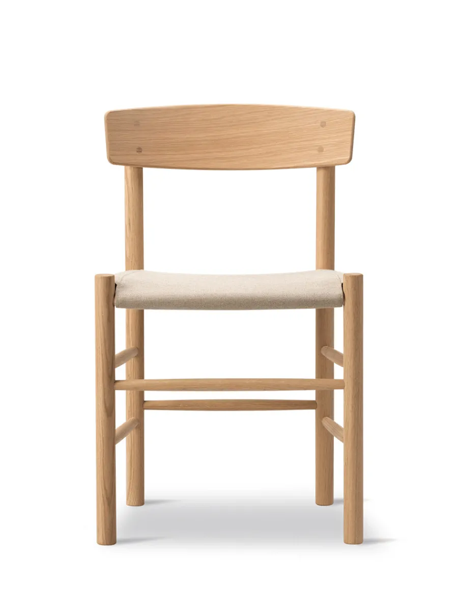Fredericia Furniture J39 Folkestolen Sædepolstret, Cognac Læder af Børge Mogensen Discount
