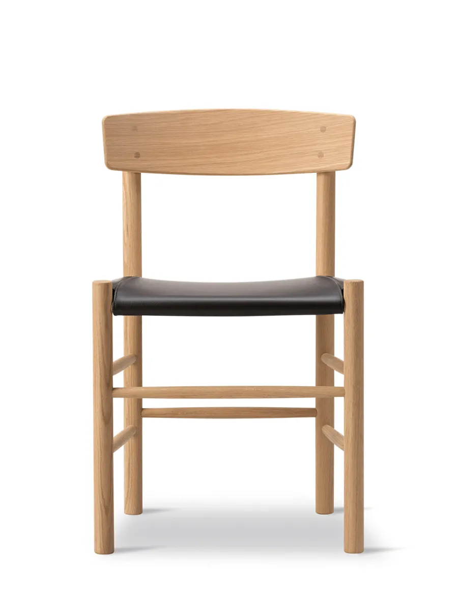 Fredericia Furniture J39 Folkestolen Sædepolstret, Cognac Læder af Børge Mogensen Discount