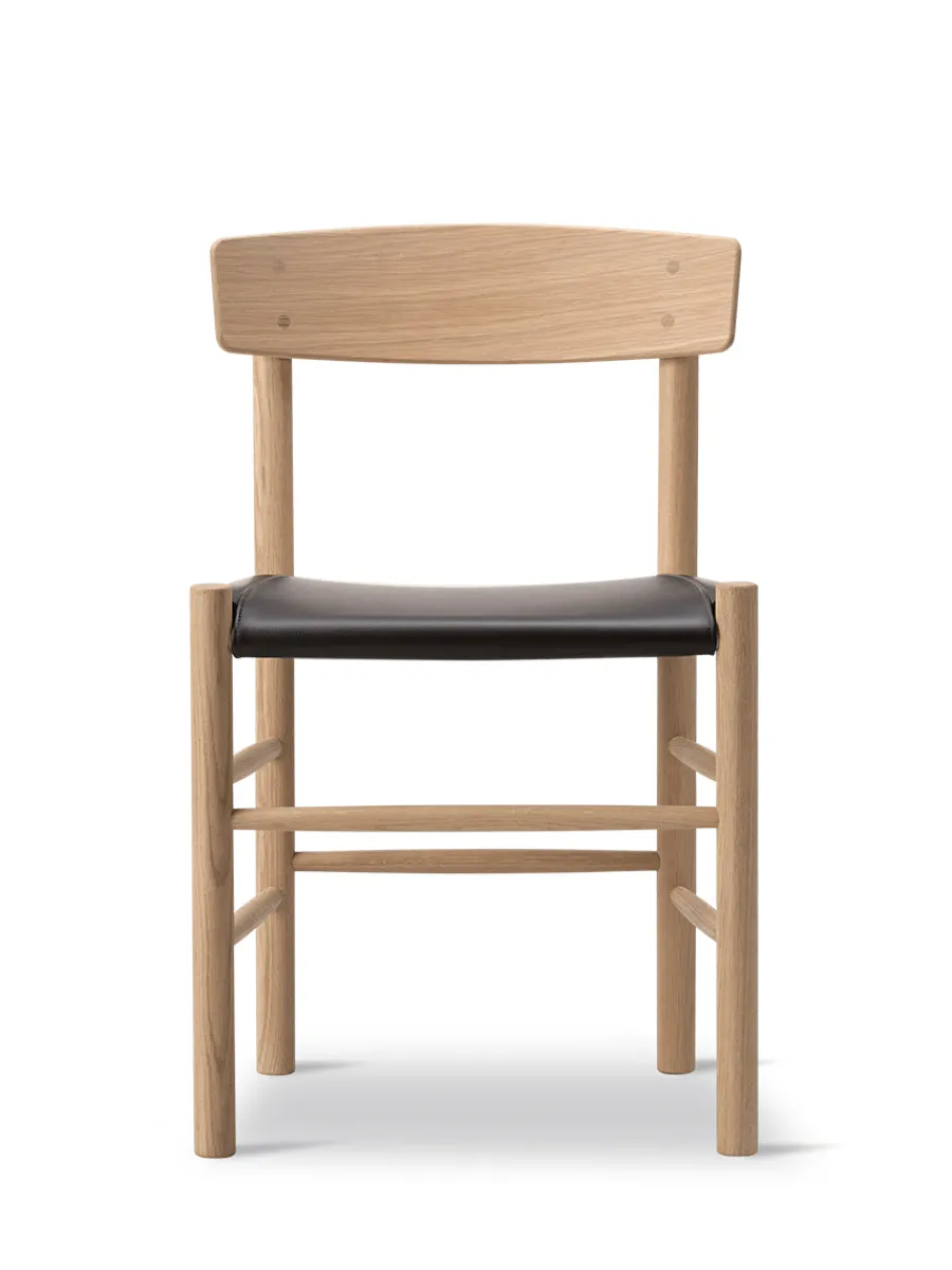 Fredericia Furniture J39 Folkestolen Sædepolstret, Cognac Læder af Børge Mogensen Discount