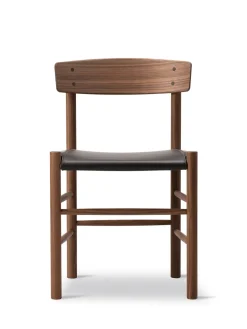 Fredericia Furniture J39 Folkestolen Sædepolstret, Cognac Læder af Børge Mogensen Discount