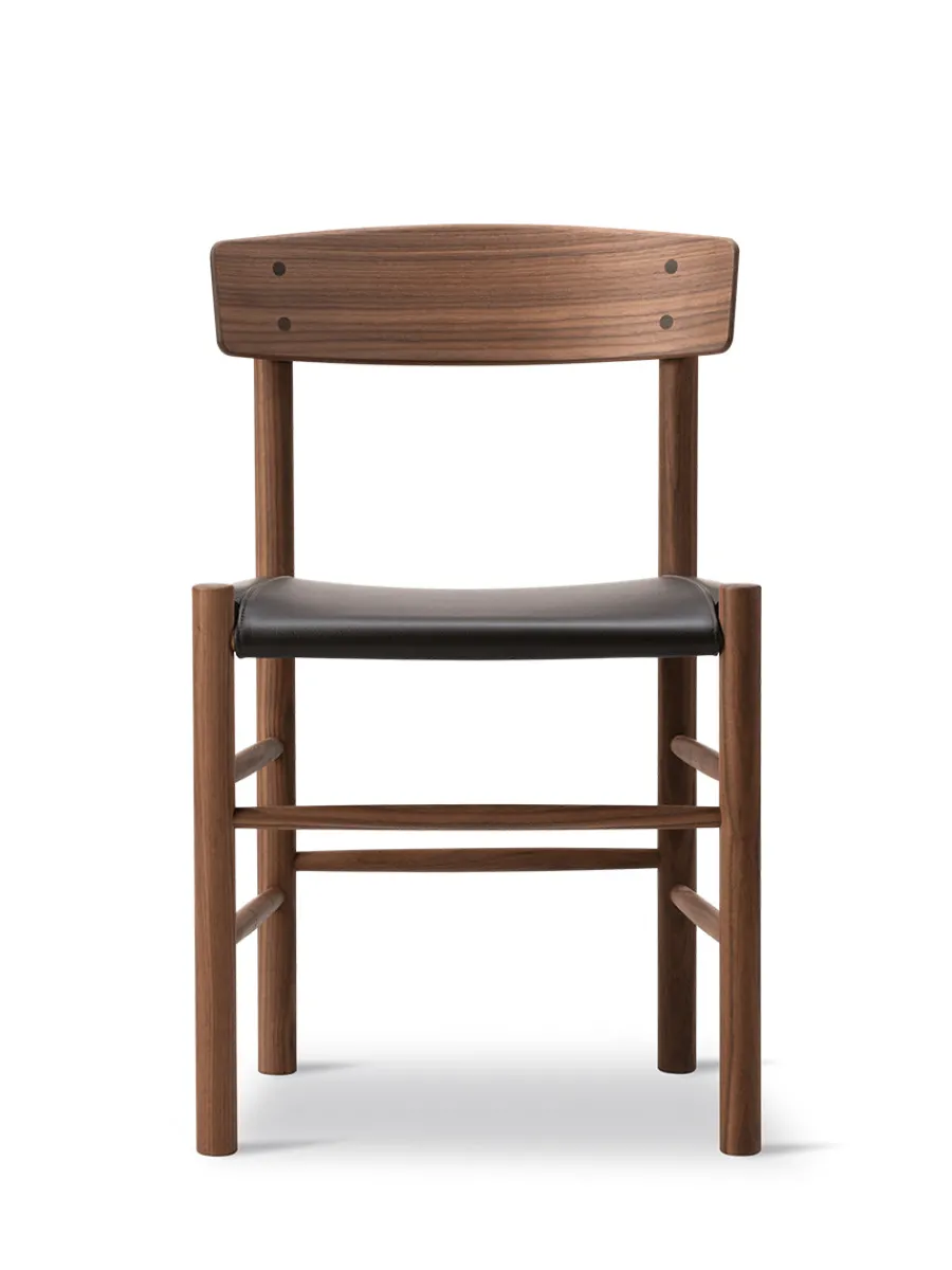 Fredericia Furniture J39 Folkestolen Sædepolstret, Cognac Læder af Børge Mogensen Discount