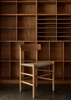 Fredericia Furniture J39 Folkestolen Sædepolstret, Cognac Læder af Børge Mogensen Discount