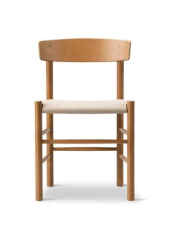 Fredericia Furniture J39 Folkestolen Sædepolstret, Cognac Læder af Børge Mogensen Discount