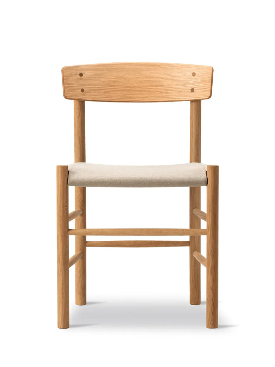 Fredericia Furniture J39 Folkestolen Sædepolstret, Cognac Læder af Børge Mogensen Discount