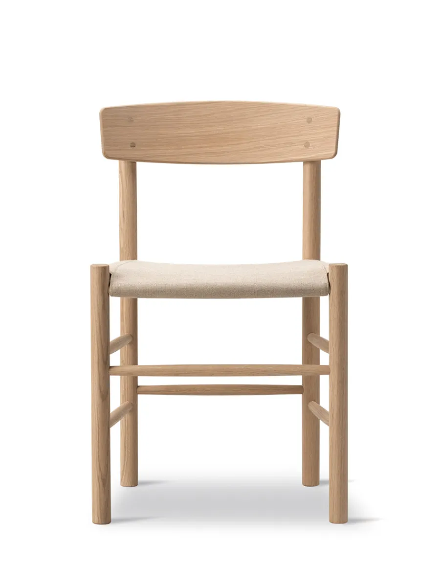 Fredericia Furniture J39 Folkestolen Sædepolstret, Cognac Læder af Børge Mogensen Discount