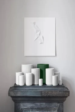 Lyngby Porcelæn Lyngbyvasen i mørk grøn, H31 cm fra Clearance