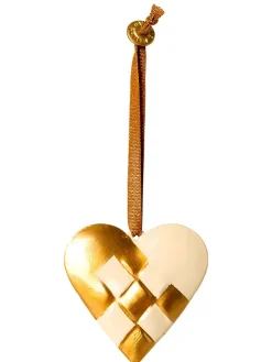 Maileg Metal ophæng, flettet hjerte, guld fra