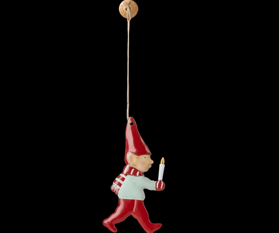 Maileg Metal ornament, Nisse med sukkerstok fra Sale