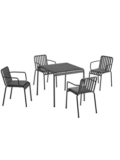HAY Palissade sæt, 4 armstole og bord i anthracite fra New