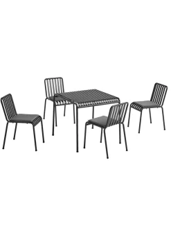 HAY Palissade sæt, 4 armstole og bord i anthracite fra New